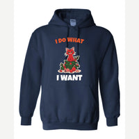 I Do What I Want (Christmas Cat) — Hoodie / Navy