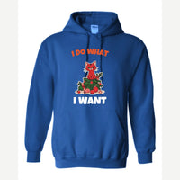 I Do What I Want (Christmas Cat) — Hoodie / Royal