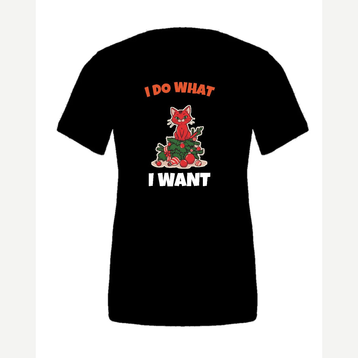 I Do What I Want (Christmas Cat) — Premium Tee / Black