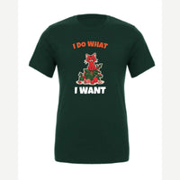 I Do What I Want (Christmas Cat) — Premium Tee / Forest