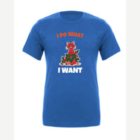 I Do What I Want (Christmas Cat) — Premium Tee / True Royal