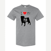 I Love My Pug — Classic Tee / Sport Grey