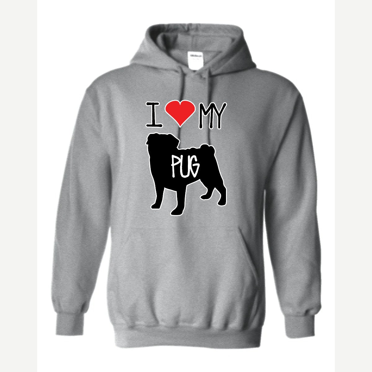 I Love My Pug — Hoodie / Sport Grey