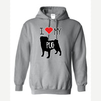I Love My Pug — Hoodie / Sport Grey