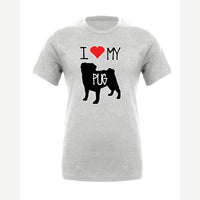 I Love My Pug — Premium Tee / Athletic Heather
