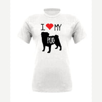 I Love My Pug — Premium Tee / White