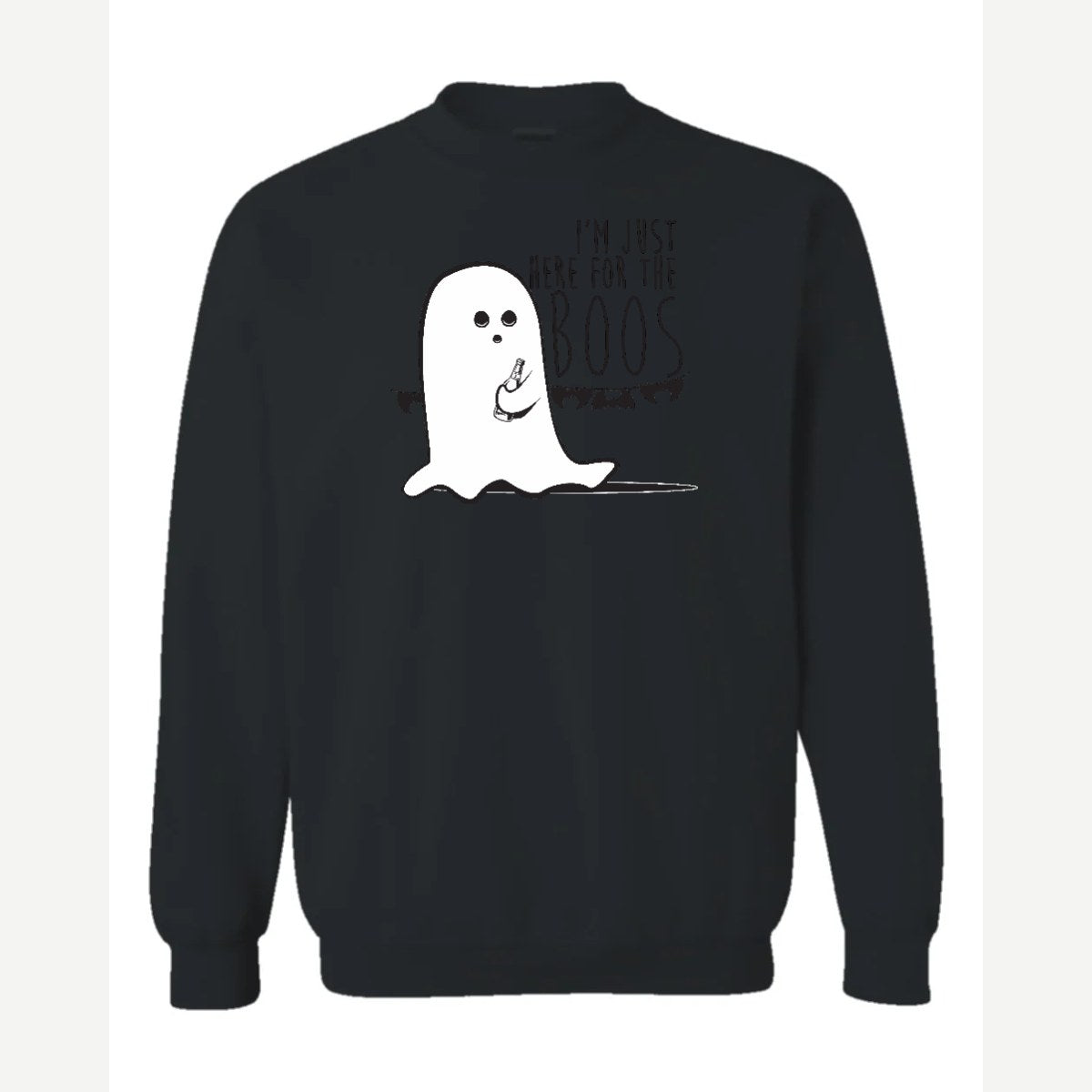 I'm Just Here for the Boos — Crewneck Sweatshirt / Black