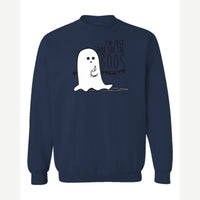 I'm Just Here for the Boos — Crewneck Sweatshirt / Navy