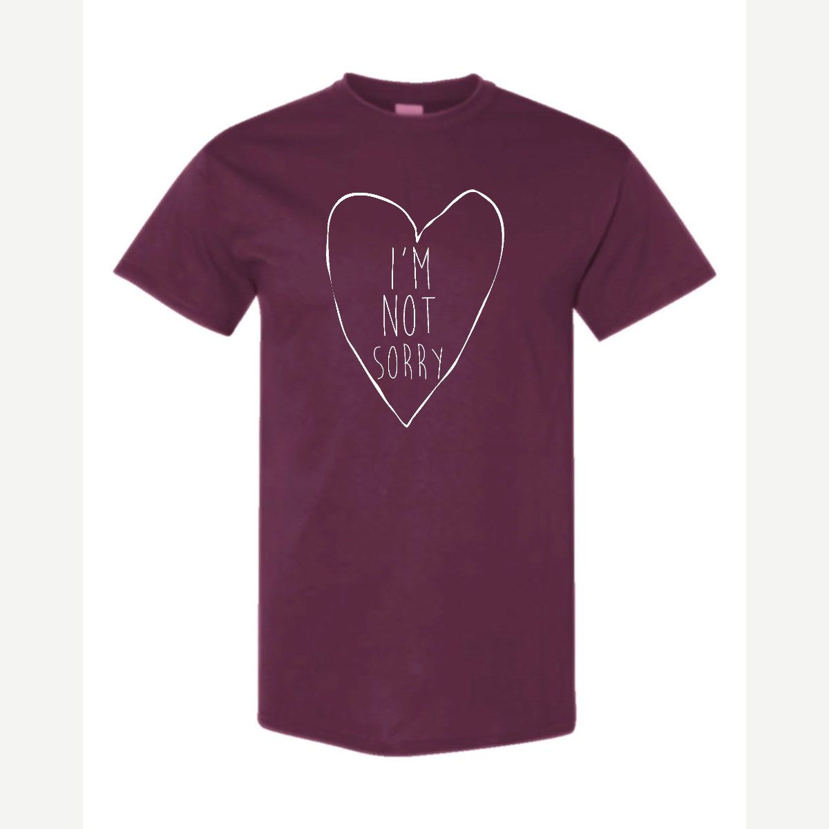 I'm Not Sorry (Heart) — Classic Tee / Maroon
