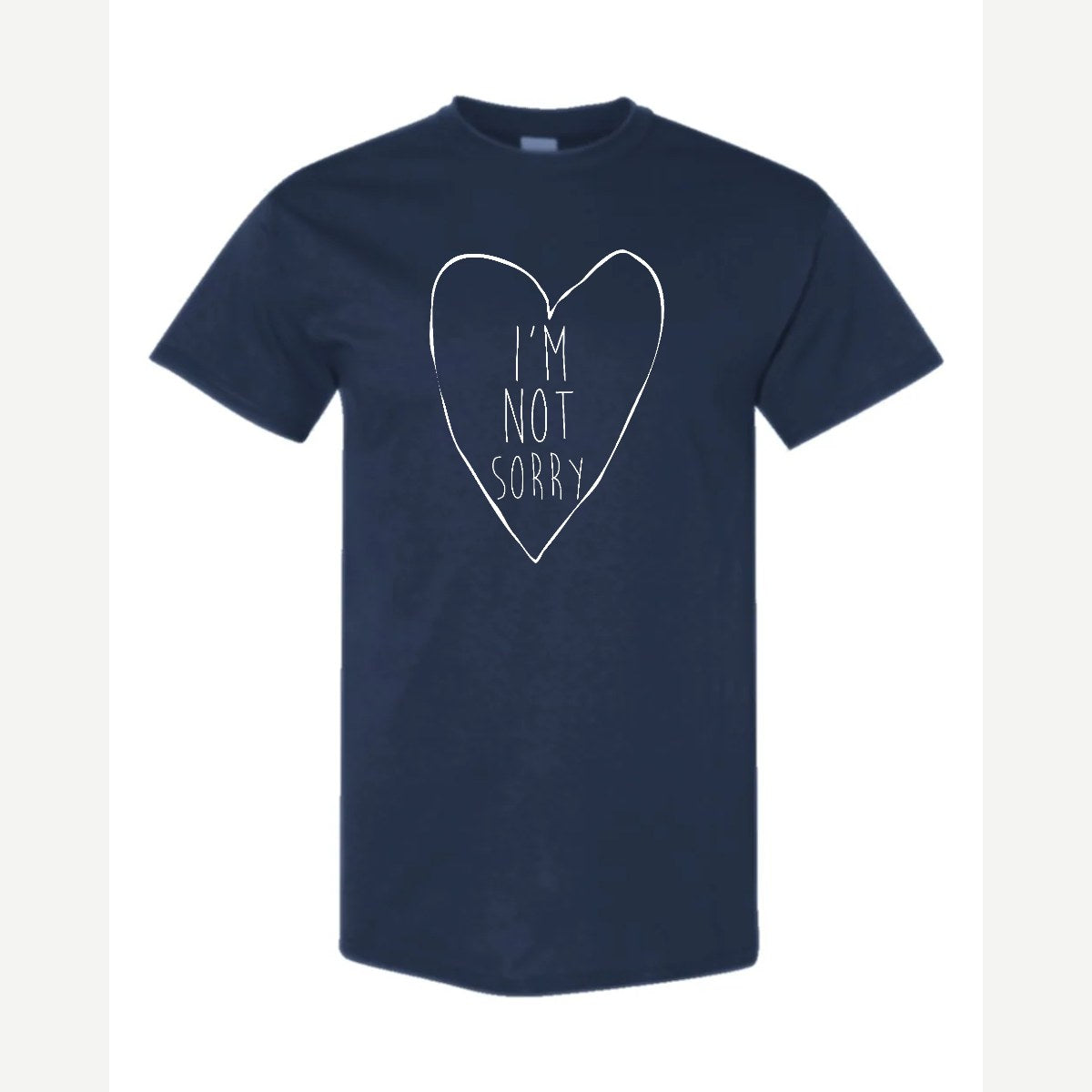 I'm Not Sorry (Heart) — Classic Tee / Navy