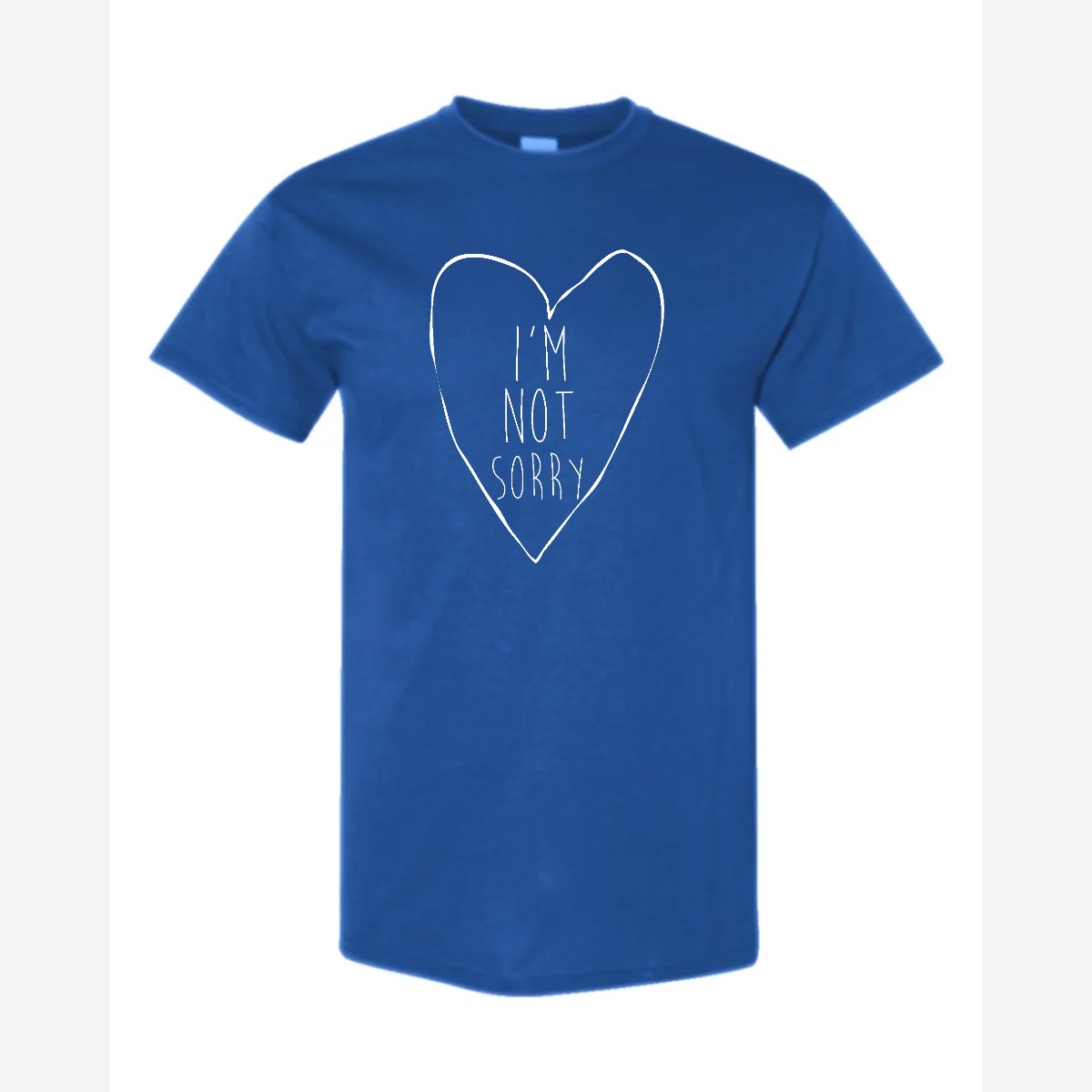 I'm Not Sorry (Heart) — Classic Tee / Royal