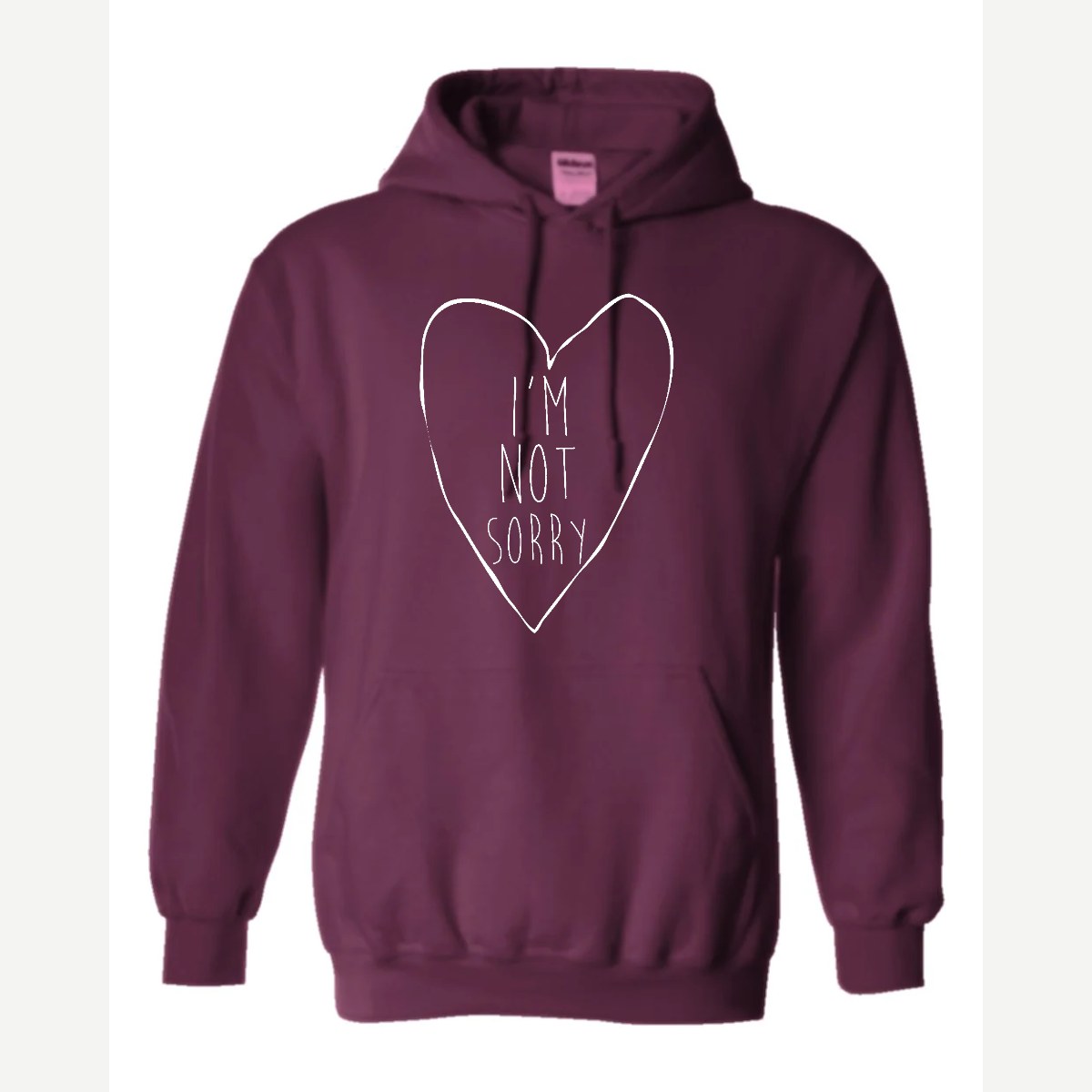 I'm Not Sorry (Heart) — Hoodie / Maroon
