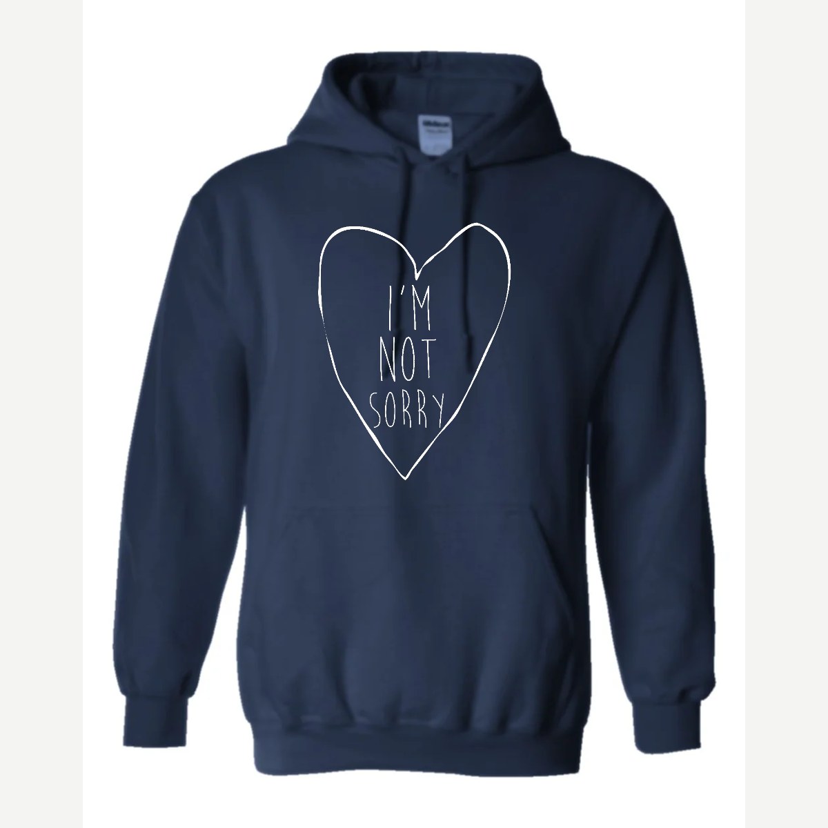 I'm Not Sorry (Heart) — Hoodie / Navy