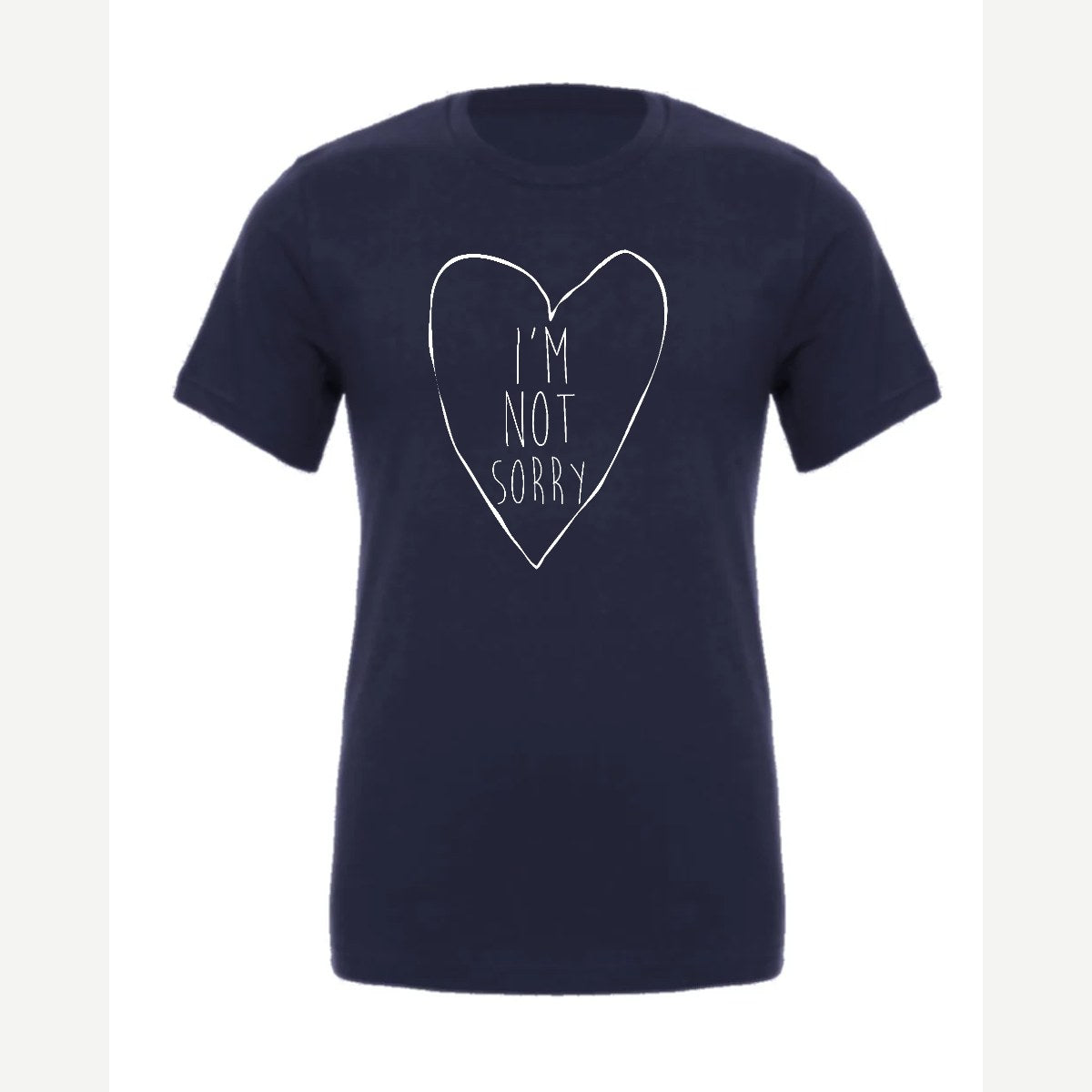 I'm Not Sorry (Heart) — Premium Tee / Navy