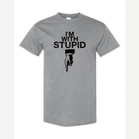 I'm With Stupid — Classic Tee / Sport Grey