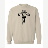 I'm With Stupid — Crewneck Sweatshirt / Sand