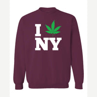 I 🍃 NY — Crewneck Sweatshirt / Maroon