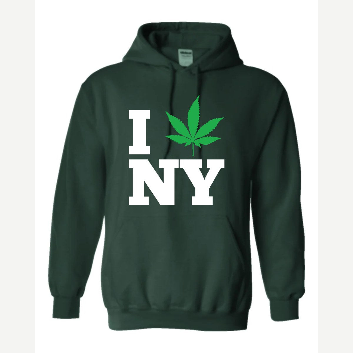 I 🍃 NY — Hoodie / Forest Green