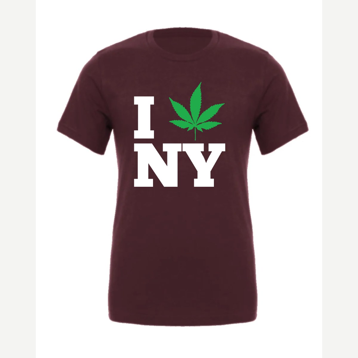 I 🍃 NY — Premium Tee / Maroon