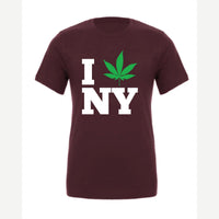 I 🍃 NY — Premium Tee / Maroon