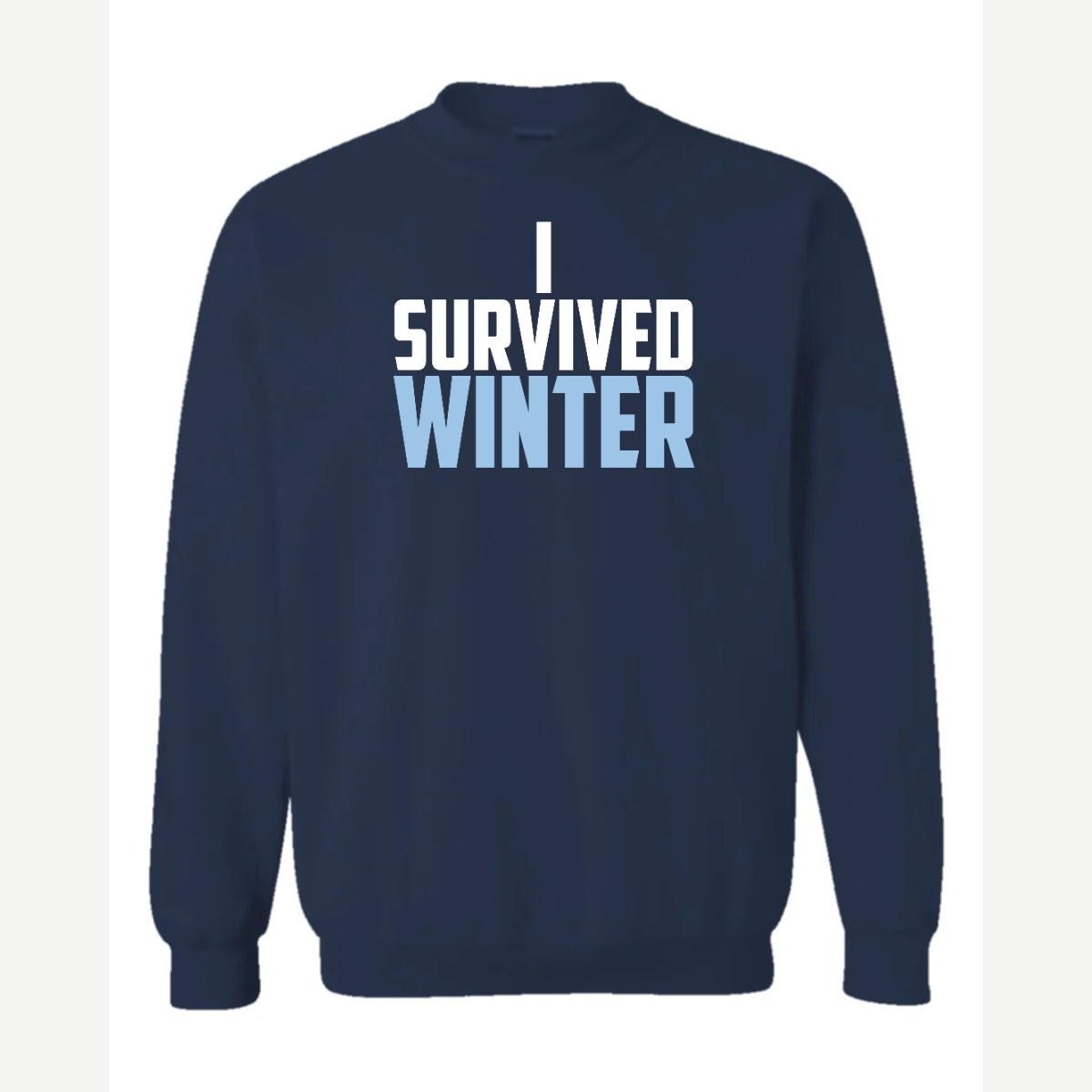 I Survived Winter — Crewneck Sweatshirt / Navy