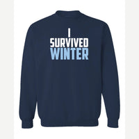 I Survived Winter — Crewneck Sweatshirt / Navy