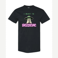 I Want to Believe (UFO Cow) — Classic Tee / Black