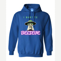 I Want to Believe (UFO Cow) — Hoodie / Royal