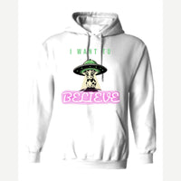 I Want to Believe (UFO Cow) — Hoodie / White