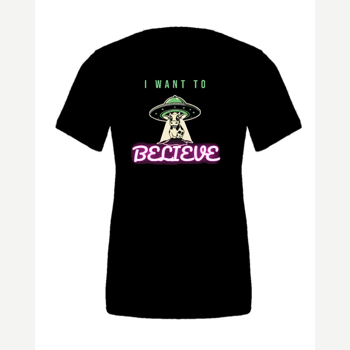 I Want to Believe (UFO Cow) — Premium Tee / Black
