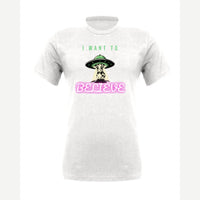 I Want to Believe (UFO Cow) — Premium Tee / White