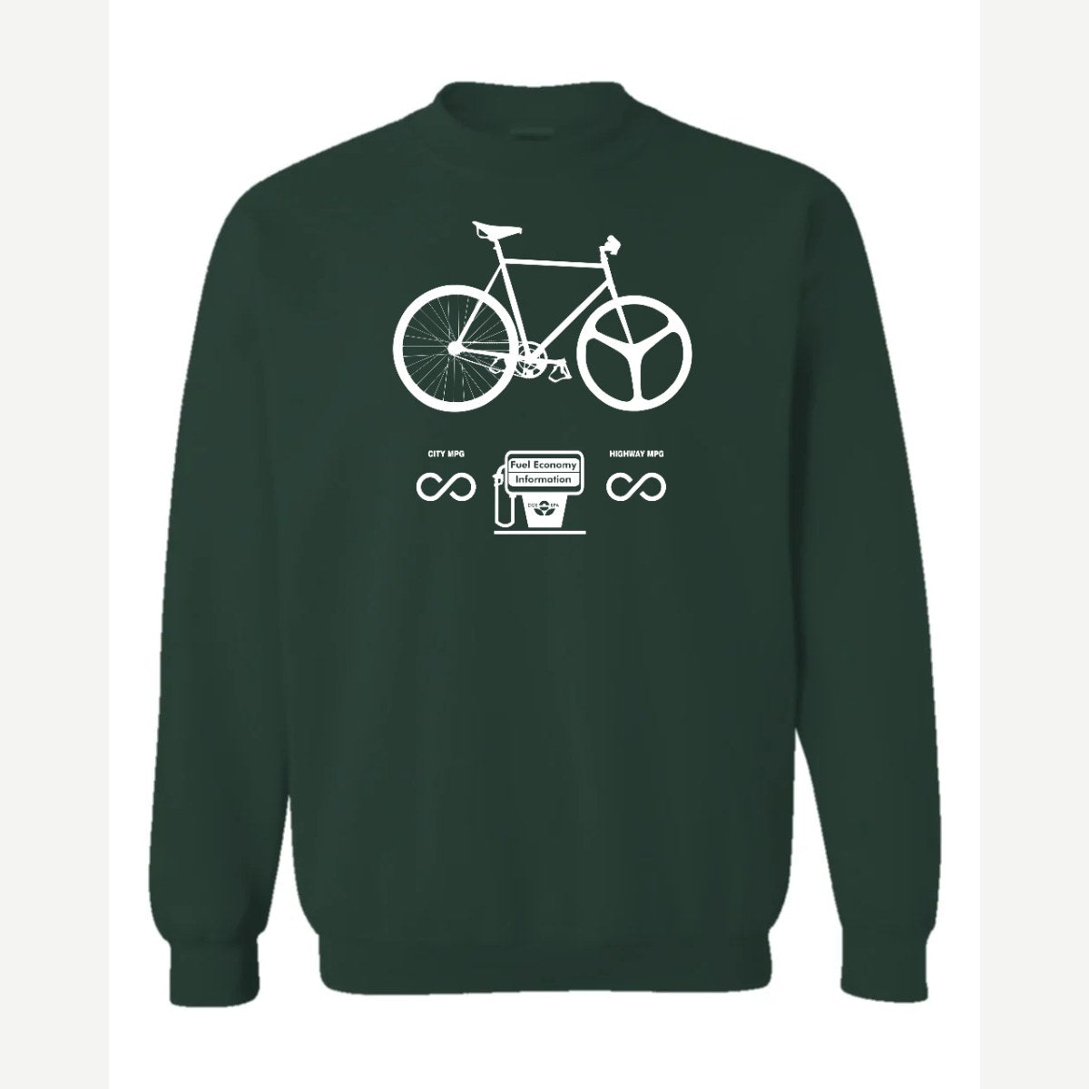 Infinity MPG Bike — Crewneck Sweatshirt / Forest Green