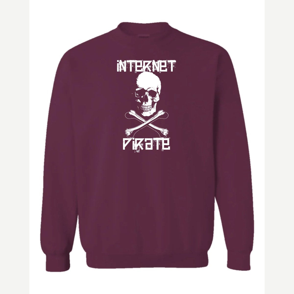 Internet Pirate — Crewneck Sweatshirt / Maroon