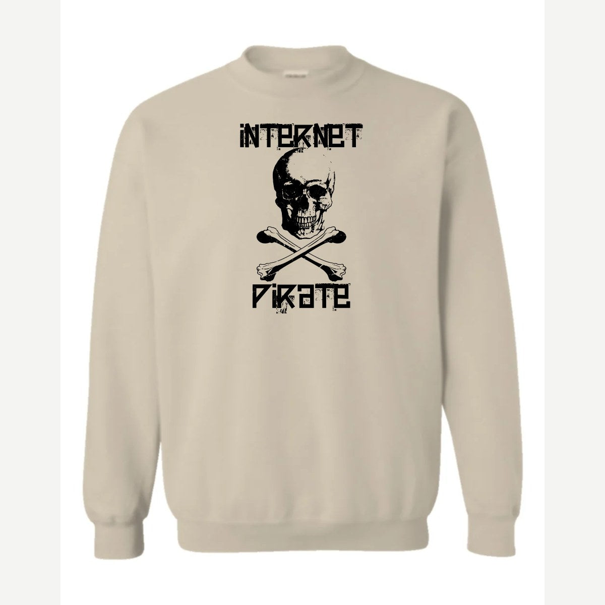 Internet Pirate — Crewneck Sweatshirt / Sand