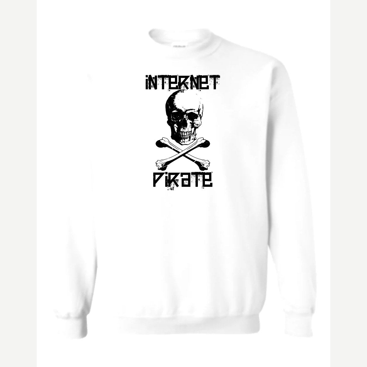 Internet Pirate — Crewneck Sweatshirt / White