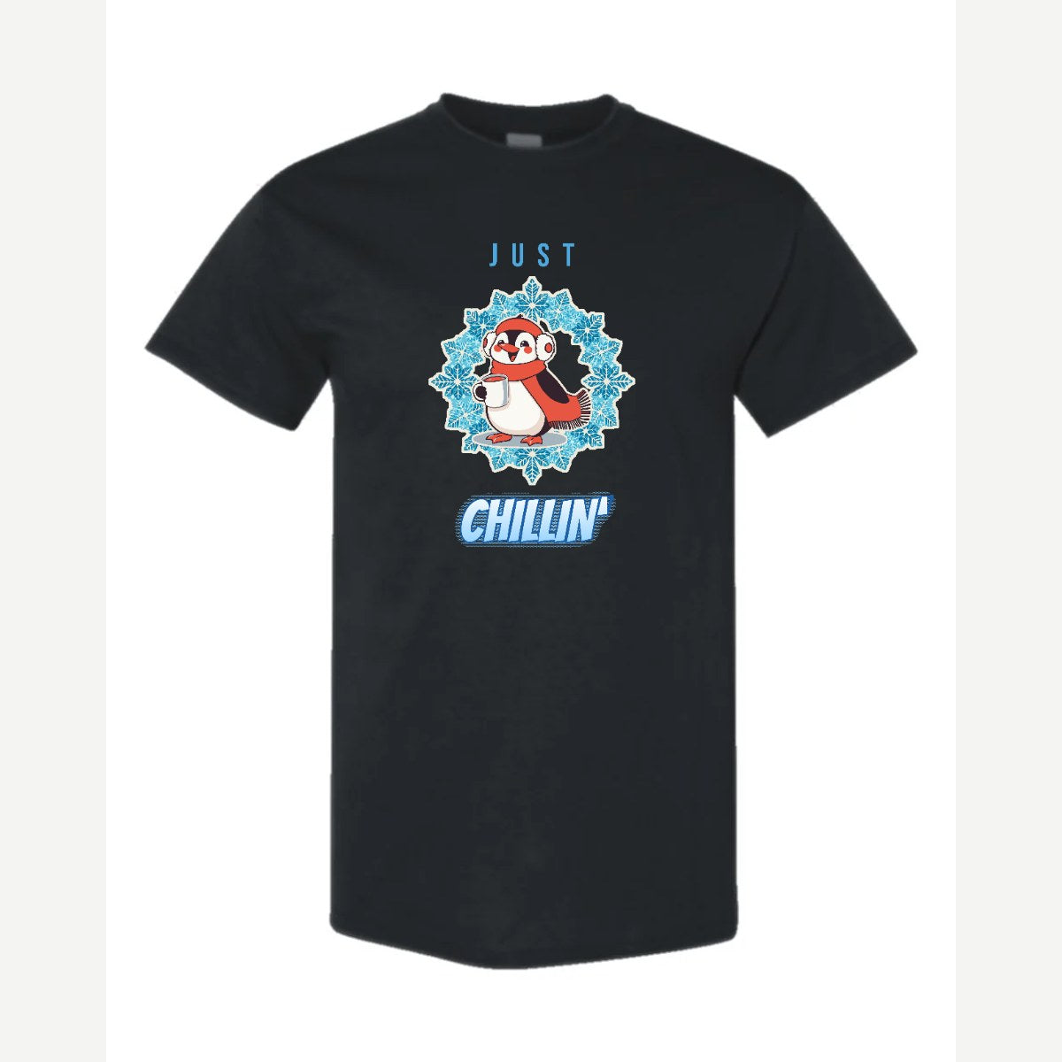 Just Chillin' (Penguin) — Classic Tee / Black
