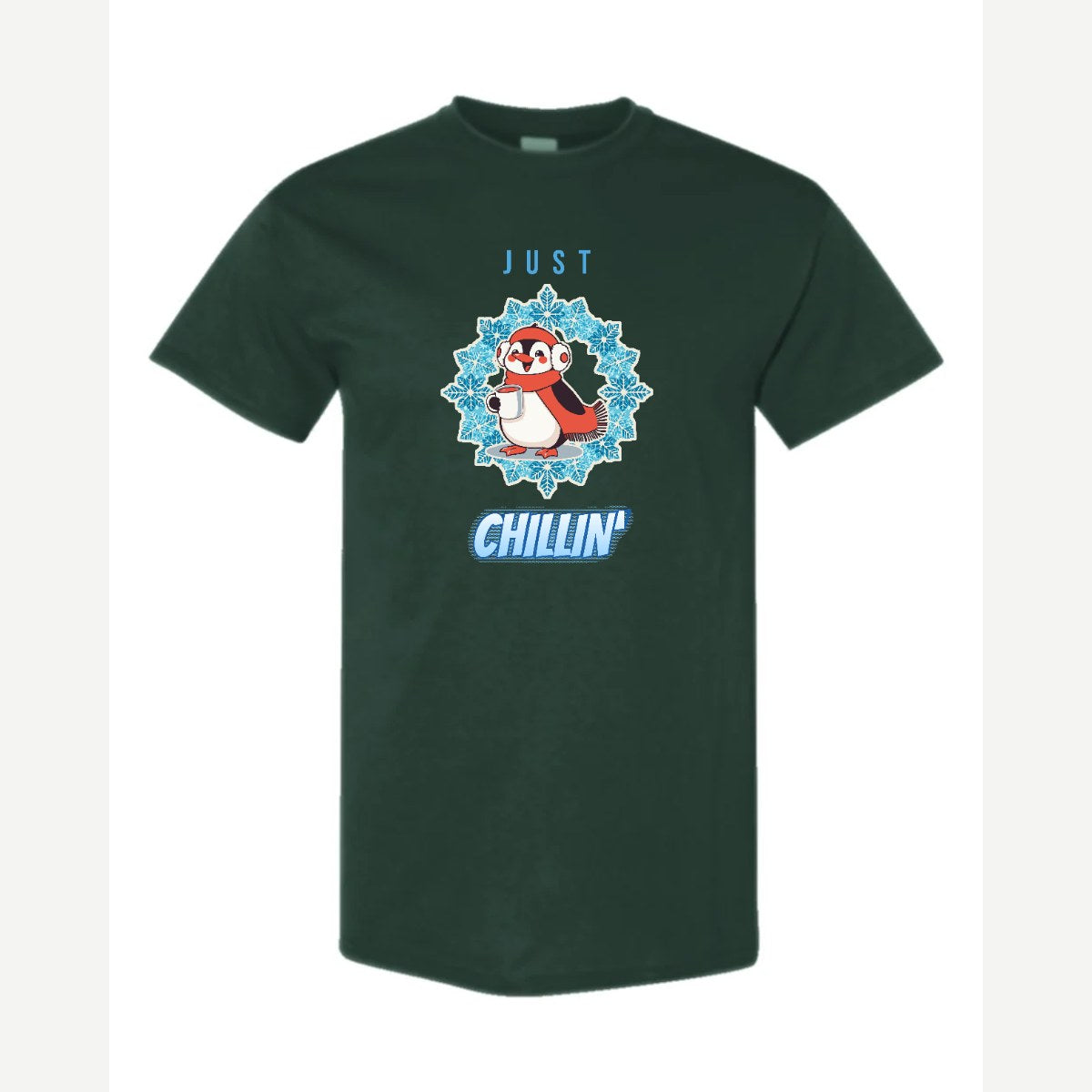 Just Chillin' (Penguin) — Classic Tee / Forest Green