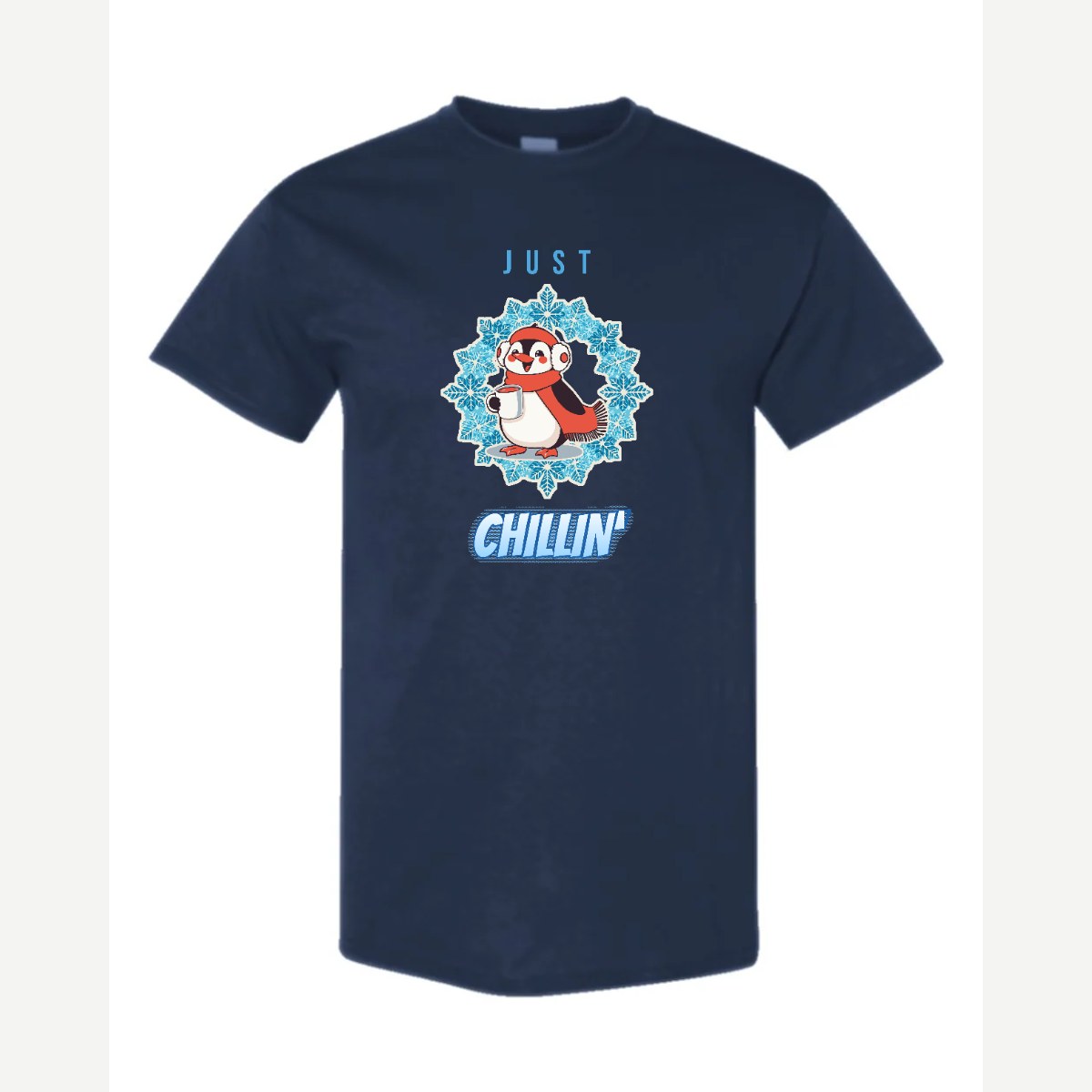 Just Chillin' (Penguin) — Classic Tee / Navy