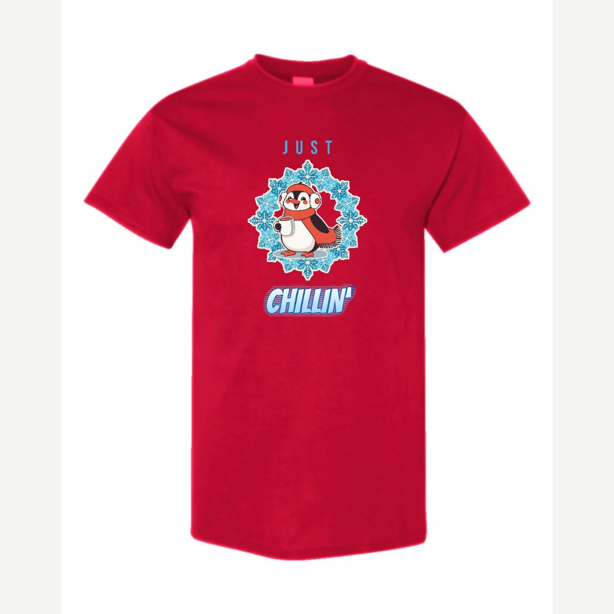 Just Chillin' (Penguin) — Classic Tee / Red
