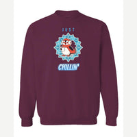 Just Chillin' (Penguin) — Crewneck Sweatshirt / Maroon