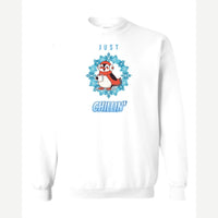 Just Chillin' (Penguin) — Crewneck Sweatshirt / White