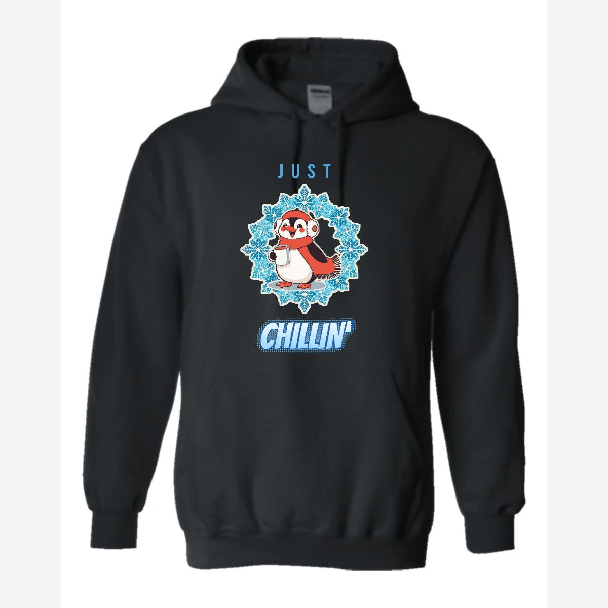 Just Chillin' (Penguin) — Hoodie / Black