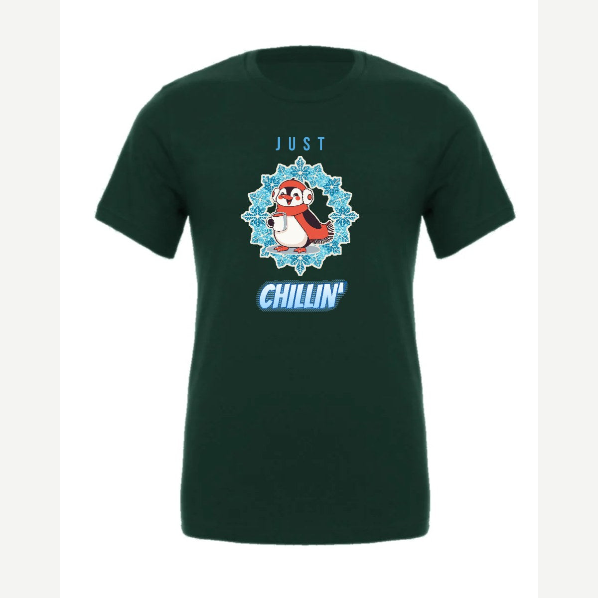 Just Chillin' (Penguin) — Premium Tee / Forest