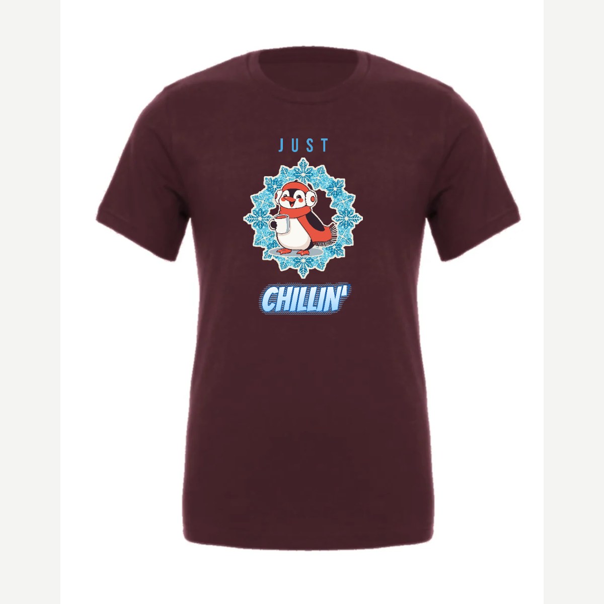 Just Chillin' (Penguin) — Premium Tee / Maroon