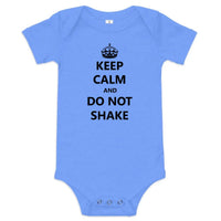 Keep Calm Do Not Shake — Baby Bodysuit / Heather Columbia Blue