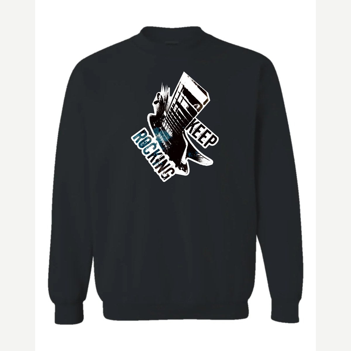 Keep Rocking — Crewneck Sweatshirt / Black