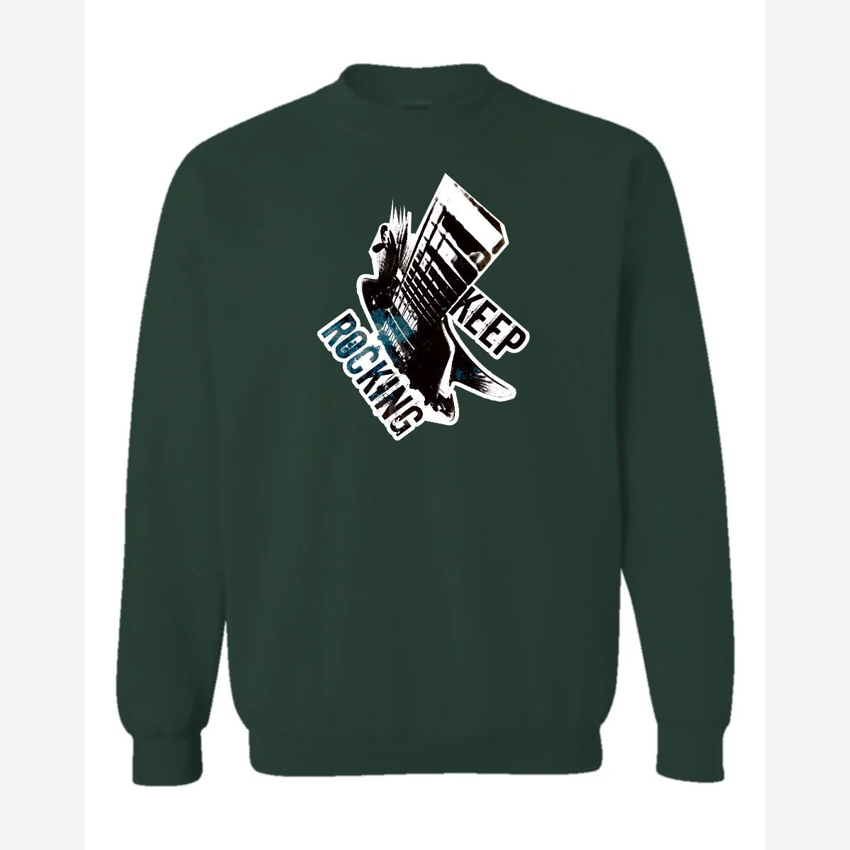 Keep Rocking — Crewneck Sweatshirt / Forest Green