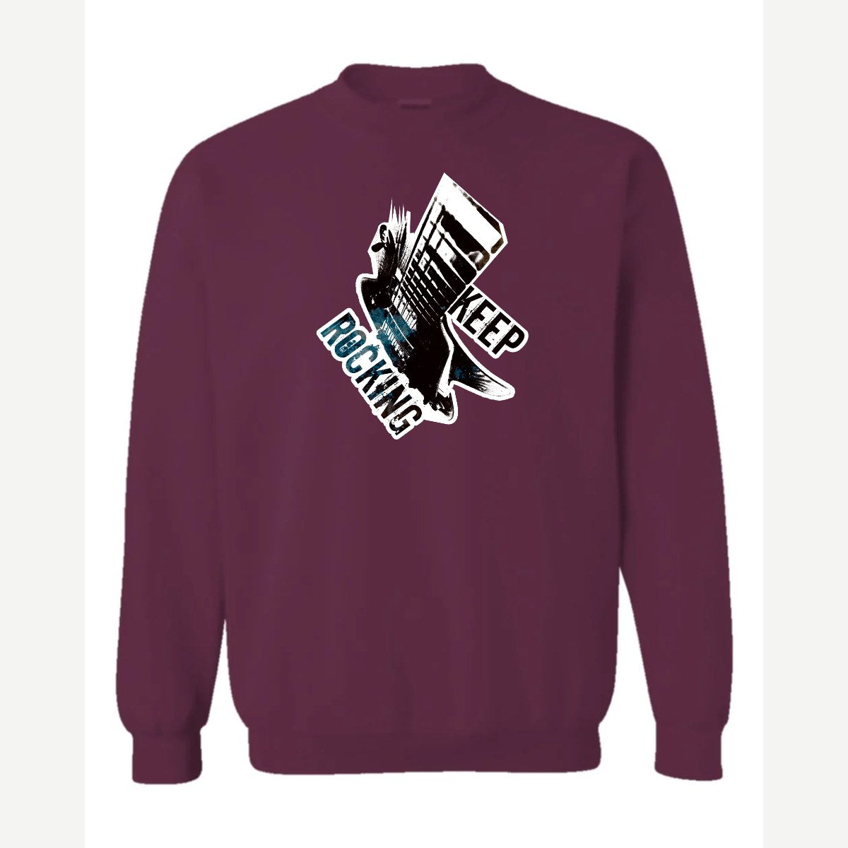 Keep Rocking — Crewneck Sweatshirt / Maroon