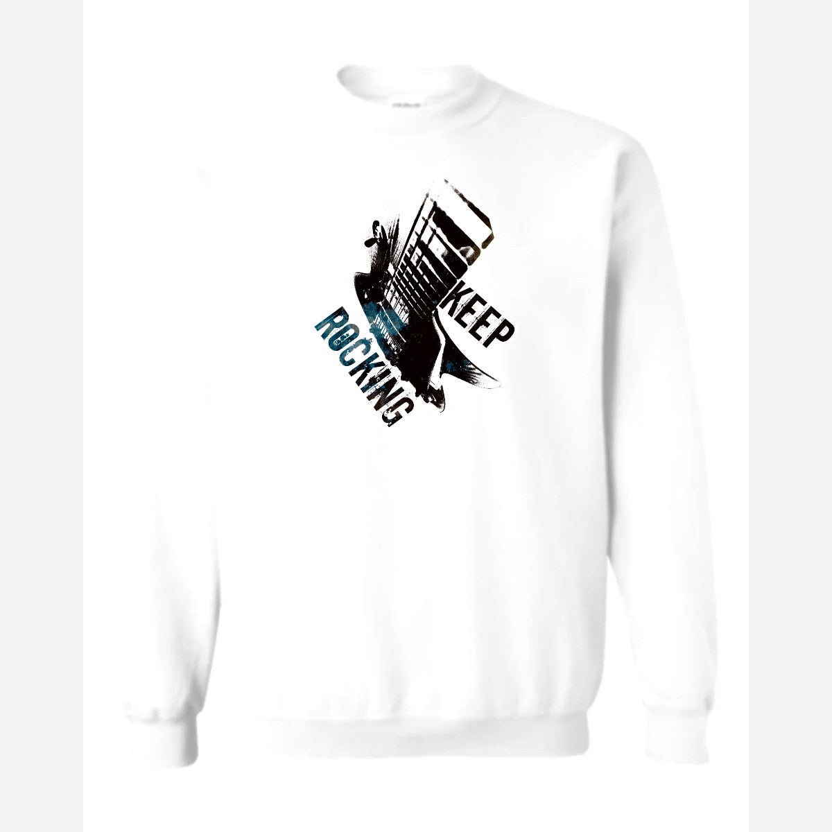 Keep Rocking — Crewneck Sweatshirt / White