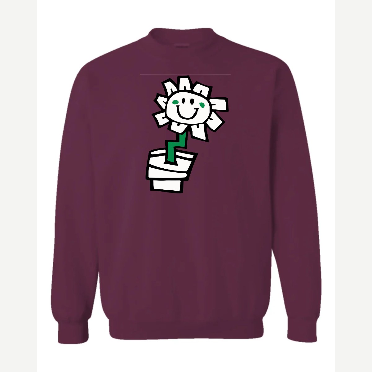 Kurplunk Flower — Crewneck Sweatshirt / Maroon
